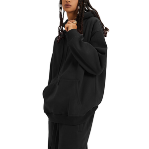 Survêtement pour femmes tendance de haute qualité en gros, à épaules tombantes, vêtements de rue, surdimensionné, survêtement en molleton épais pour femmes - Product Image 5