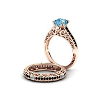 Anillo de Compromiso de Plata de Ley 925 con Topacio Azul Atractivo, Joyería del Fabricante en Línea India Alibaba 2026 Distribuidor Regular