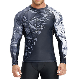 Custom Logo <b>Mens</b> Short Breathable Rash Guard Spandex/Polyester Sun Quick Dry Compression Shirt Diving Jiu Jitsu Surf <b>Swim</b> MMA - Product Image 4