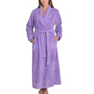 Summer Loungewear <b>Women</b> Coral Fleece Bathrobe Customized Breathable <b>Women</b> Solid Color - Product Image 2