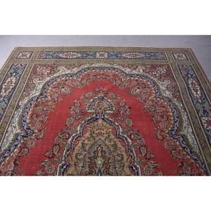 Turkish Vintage Rug, 0.7x10.8 ft <b>Runner</b> Rug, <b>Red</b> Patchwork Rug - Product Image 4