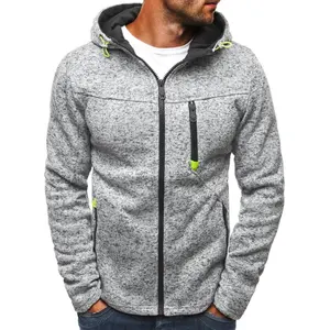 Sweat à capuche d'hiver sportif pour hommes 100% coton polaire tissu respirant coupe confortable avec poche pour les activités de plein air de voyage de gymnastique - Product Image 5