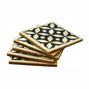 Juego de posavasos con incrustaciones de hueso blanco de alta calidad, alfombrilla/almohadilla de cocina de diseño cuadrado a rayas para restaurante doméstico y bodas - Product Image 2