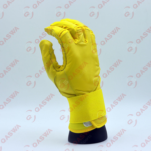 ถุงมือเบสบอลหนังวัวสำหรับเล่นเบสบอลทำจากหนังวัวแบบยาวสีเหลืองเต็มรูปแบบ - Product Image 3