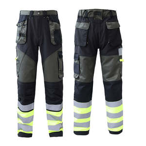 Pantalon de travail de sécurité réfléchissant haute visibilité ANSI Classe 2 pour les travailleurs du bâtiment, vêtements de travail durables et imperméables, logo personnalisé - Product Image 1