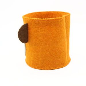 Panier d'organisateur en feutre orange brûlé fait à la main panier rond décoratif lumineux en feutre pour la décoration intérieure - Product Image 6