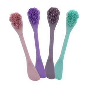 Brosse nettoyante double tête en silicone pour masque de boue avec spatule et brosse pour le nez – Outil de beauté - Product Image 1