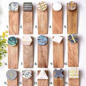 <b>Decorative</b> Wood Block Small <b>Door</b> Stopper Solid Teak Premium Wooden <b>Door</b> Stopper Modern Design Gate Wedge for Heavy <b>Doors</b> - Product Image 1
