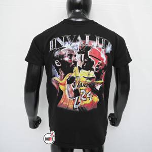 Personnalisable Noir Microfibre Respirant O-Neck Street Wear Sérigraphie 100% Coton Lettre Personnalisé Couleur T-Shirts - Product Image 6