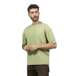 Venta al por mayor 100% algodón hombres Camiseta de manga corta cuello redondo de gran tamaño camisetas en blanco para hombres Ideal para Casual de moda y todos los días se ve - Product Image 5