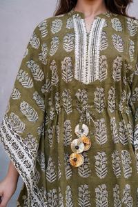 Vêtements de plage en coton imprimé grande taille, Kaftan à manches trois-quarts, prix de gros - Product Image 2