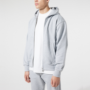 Personalizado de los hombres de cremallera completa sudaderas con capucha Streetwear peso pesado de algodón boxy fit Pullover sudaderas con capucha para los hombres - Product Image 1