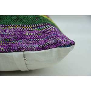 12x24 Inches Multicolor Kantha Patchwork Wool <b>Pillow</b> Vintage Woven Pattern - Product Image 4