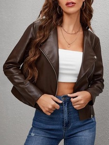 แจ็กเก็ตหนังแท้ของผู้หญิงคุณภาพสูงสั่งทำได้ชุดลำลองผ้าลูกฟูกมีคุณสมบัติระบายอากาศโลโก้ฤดูหนาว - Product Image 3