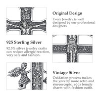 Merryshine 18k plaqué or prêtre orthodoxe croix 925 en argent sterling hommes colliers croix hommes