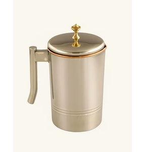 Designer Etched Pattern <b>Copper</b> <b>Jug</b> with Stylish Curved Handle for Premium Home and Dining Decor - Product Image 3