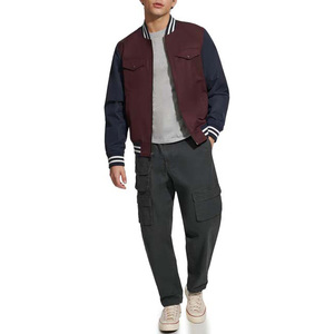 เสื้อแจ็กเก็ตผ้าคอตตอนสำหรับผู้ชายเสื้อแจ็กเก็ตเบสบอลมหาวิทยาลัยแบบสั่งทำ - Product Image 4