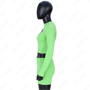 Conjunto de Yoga de nuevo estilo personalizado para mujer, conjunto corto de croptop hueco de manga completa, 100% algodón - Product Image 5