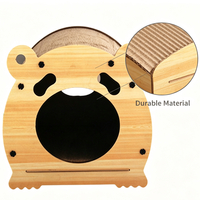 Maison pour chat en carton ondulé en forme d'ours mignon, nid de repos, griffoir interactif, planche à gratter pour chat