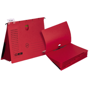 ELBA ULTIMATE Chic DIN A4 Red Cardboard <b>File</b> Folder <b>Organizer</b> with 5 Compartments - Product Image 3