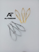 Ciseaux à sourcils russes plaqués or et finition polie miroir, lame incurvée et aiguisée en acier inoxydable pour la coupe des sourcils