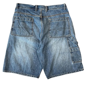 2025 New Premium Quality Custom High Baggy 100% Cotton Mid Waist Summer Casual Button Man's <b>Denim</b> Shorts with Straight Style - Product Image 2