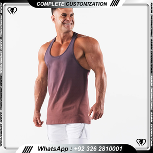 Custom Logo Singlet <b>Muscle</b> Shirt Gym Workout High Quality Cotton Mens Stringer Tank Top - Product Image 2