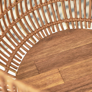 Pot rond en rotin naturel avec pieds, jardinière en rotin en osier pour jardin, Pots de fleurs d'intérieur, support de plante pour la maison et le bureau - Product Image 3