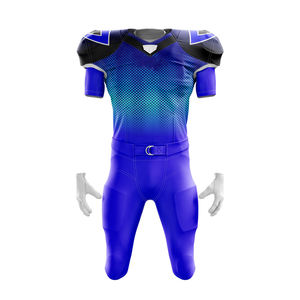 Uniforme rembourré de football américain de style personnalisé de haute qualité Ensemble de pantalons en jersey taille XL Maillot de football à manches courtes avec design personnalisé - Product Image 1