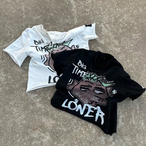 T-shirts surdimensionnés de haute qualité en coton 100% de 350 grammes, personnalisables, respirants et à séchage rapide, pour la vente en gros et la mode urbaine. - Product Image 2