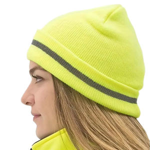 2026 Top Quality Acrylic Winter Beanie Warm Unisex Adult Workout Recycled Hi Vis Beanie Comfortable <b>Safety</b> Training Beanie - Product Image 2