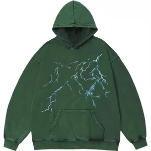 Sweat-shirts à capuche unisexes en coton French Terry 500 GSM de haute qualité, épais, pour l'hiver, en molleton délavé à l'acide, imprimés numériquement, séchage rapide - Product Image 4