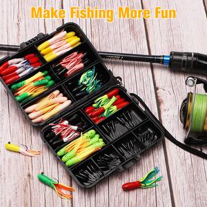 Lot de 120 leurres souples pour la pêche, haute qualité, leurres tubulaires, hameçons jig head, kit de leurres pour crappie, truite, brochet, poisson-chat, eau douce - Product Image 4