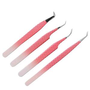 แหนบต่อขนตาปลอมทำจากสเตนเลสเคลือบสีชมพูดูแลขนตา - Product Image 6