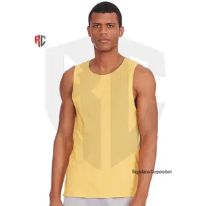 بلا أكمام سترة تانك توب الرجال كمال الاجسام Singlets تجريب تانك أعلى شعار مخصص تصميم قميص قطن بوليستر