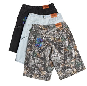 Y2k Brokenplanet Broderie Denim Shorts Harajuku Jeans Casual Couples Pantalons De Survêtement Streetwear Basketball Shorts pour hommes vêtements - Product Image 2