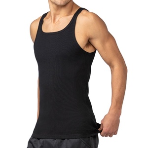 Débardeur de musculation côtelé en Spandex et Nylon, coupe ajustée, haute élasticité, couleur personnalisable, pour entraînement et fitness - Product Image 2