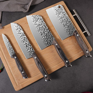 Commandes en gros personnalisées OEM ODM service ensemble de couteaux de cuisine ensemble de couteaux de chef en acier inoxydable couteau à trancher avec manche en bois - Product Image 2