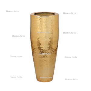 Vase à fleurs en aluminium doré de haute qualité avec logo personnalisé offrant un vase à fleurs décoratif dans différentes tailles de formes - Product Image 4