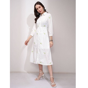 Vestido MIDI camisero informal más vendido con cierre de botón completo para trabajar desde casa o salidas casuales disponibles a buen precio - Product Image 1