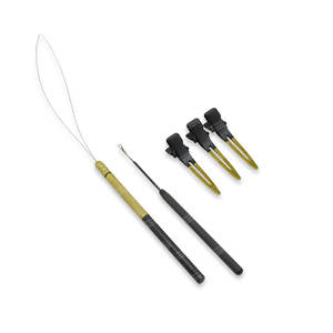 Ensemble de pinces en acier inoxydable noir et or durables et élégantes Outil d'extension de cheveux pour cheveux synthétiques - Product Image 4