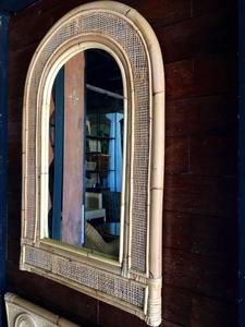 Fabricante de Vietnam, espejo de suelo Natural de longitud completa de estilo rústico hecho a mano, espejo arqueado de ratán personalizable para Decoración - Product Image 5