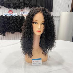 Grande vente Extension de cheveux vietnamiens fermeture Pixie perruque bouclée En Stock Prix de gros Personnaliser Taille Prêt à expédier Genius Trame - Product Image 5