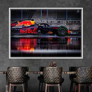 Elegant Formula One Printed Canvas Artwork for Bedroom Decor,1P:White <b>Framed</b> - Product Image 1