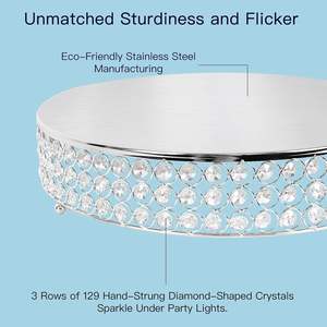 NUEVO DIAMANTE Y METAL NUEVO Soporte para pasteles Exhibición de pasteles de lujo para eventos de lujo Hecho a mano con cuidado para sus momentos más dulces - Product Image 3