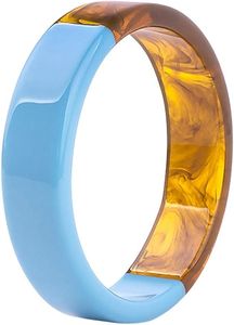 USANDO Pulseras clásicas exageradas deslumbrantes Multicolor ancho Irregular cuadrado acrílico para mujer brazalete de joyería de resina de diamante - Product Image 6