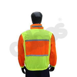 100% Polyester Jackets Workwear Hi Vis Workwear Top Seller <b>Safety</b> Vests Long Sleeve with Pockets - Product Image 2