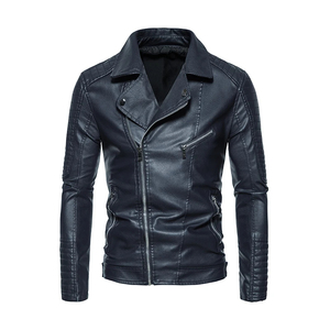 High Quality ODM OEM Customized <b>Men's</b> Genuine <b>Leather</b> Motorcycle <b>Jacket</b> Plus Size Embroidery Decoration Biker Fashion Coat - Product Image 5