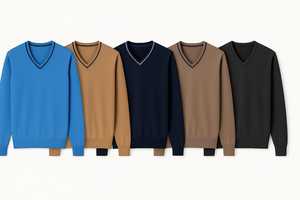 Pull-over vintage à col en V et manches longues pour hommes, coupe régulière, doux et confortable, articles de vente en gros FOB du Bangladesh - Product Image 5