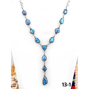 Collier artisanal en argent sterling et turquoise Golden Hills en forme de goutte d'eau, cadeau idéal - Product Image 2